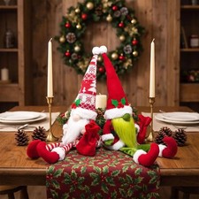 Christmas Green Monster Gnome Doll Couple‑Style Dwarf Figurine Festive Home Ta