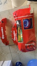 Brembo Style Red Brake Caliper Covers Universal Fitment Car Tuning Set