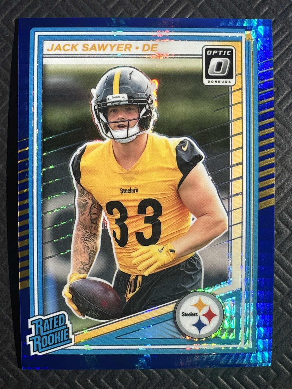 2025 Panini Donruss Optic - Jack Sawyer #220 Blue Hyper Prizm (RC) Steelers