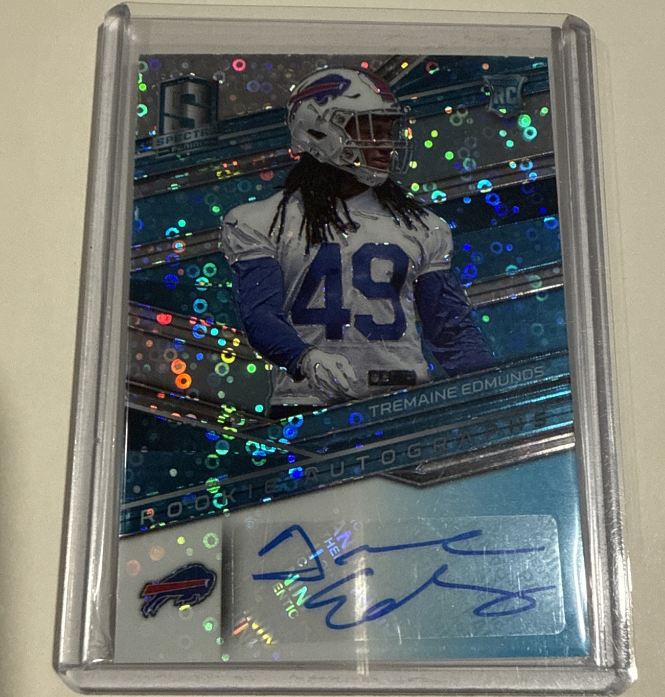 Tremaine Edmunds Panini Spectra #178 Autograph-Neon Blue