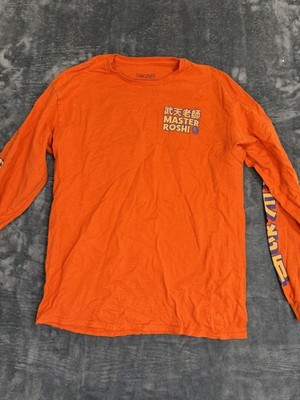 Dragon Ball Z Master Roshi Long Sleeve Orange Shirt L Anime Graphic Tee