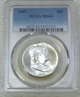1957 P Franklin Half Dollar PCGS MS64 95% FBL Frosty Luster New Holder #B327C