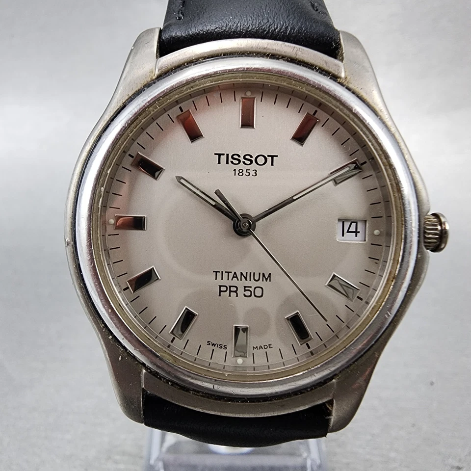 Tissot PR50 Watch Men 35mm Gray Dial Titanium Date Round J176/276K New Battery - Image 2 of 4