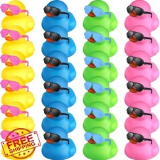 24 Mini Rubber Ducks Sunglasses Bulk Valentine Bathtub Cruise Kids Gift