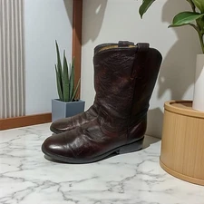 Ben Miller Men's Dark Brown Leather Cowboy Boots, M902 Classic Style, Size 12