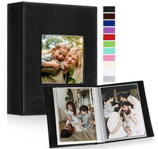 Ywlake 4x6 Photo Album 50 Pockets 2-Pack Mini Leather Black