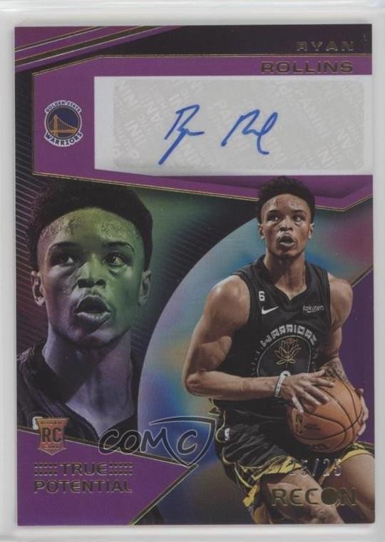 2022-23 Panini Recon Purple 25/25 Ryan Rollins #TPS-RYR Rookie Auto RC qf8