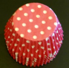 50 Hot Pink White POLKADOT Cupcake Liners Baking Cups STANDARD SIZE BC-21-50 NEW