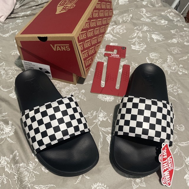 Vans Range Slides Checkered And Black 