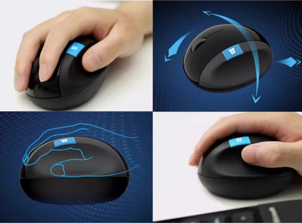 Microsoft Wireless Mouse Sculpt Ergonomic Blue Shadow Comfort Brand New - Image 3 of 4