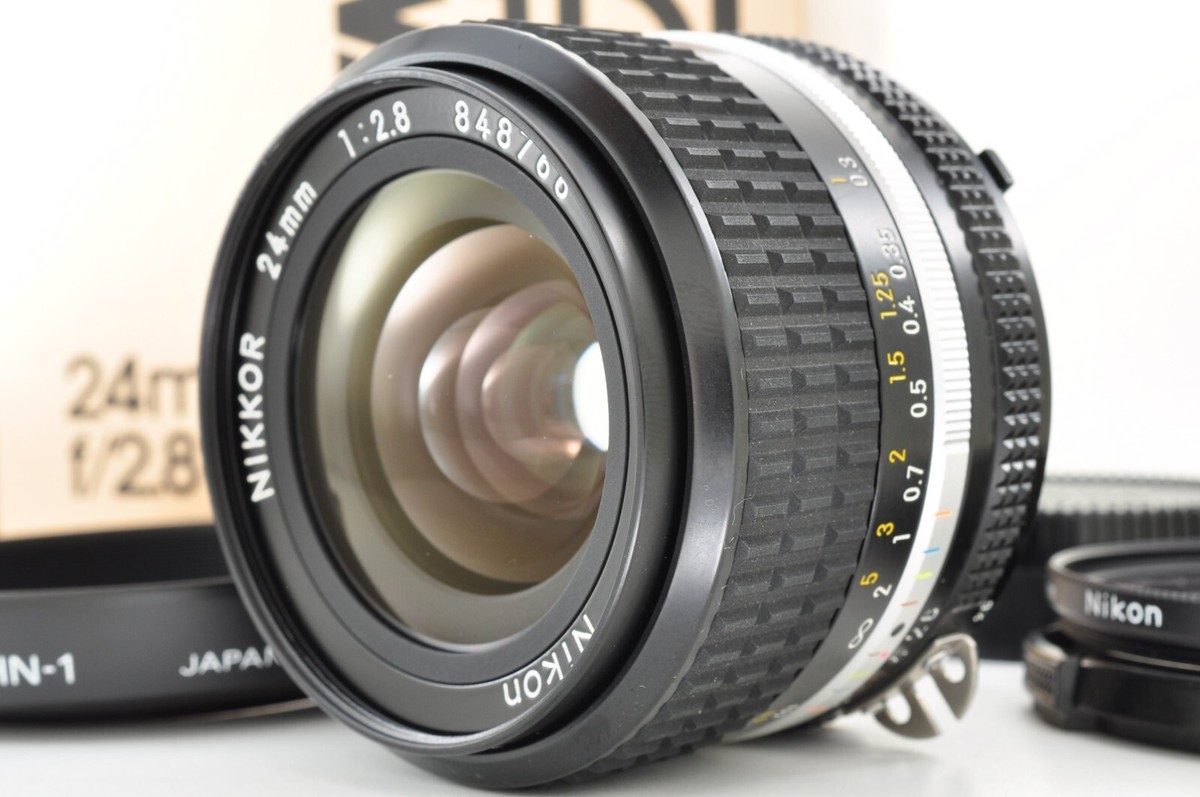ニコン　Ai-NIKKOR 24mm 1:2.8 Nikkor 24mm f/2.8 AI-S Wide Angle Lens InBox w/ HN-1 Hood & L1BC