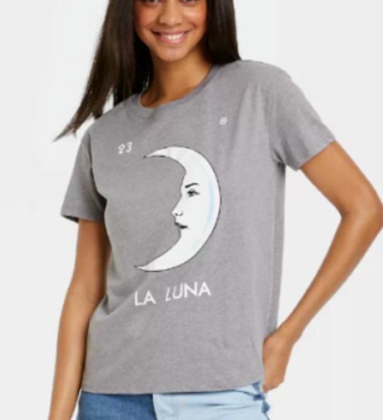 NEW Loteria Don Clemente Women's La Luna Short Sleeve Graphic T-Shirt Size XL