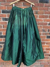 Vintage'80 Victor Costa Emerald Iredesent Taffeta  Maxi Skirt Size 10