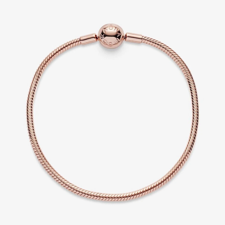 Pandora Moments Rose Gold Snake Chain Bracelet - 580728-17cm - 6 1/4 in - Image 2 of 2