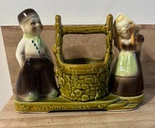 Vintage Shawnee Pottery Dutch Boy & Girl Wishing Well Planter