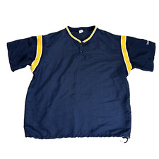 Vintage DeLong Golf Windbreaker Mens XL Blue Baseball Pullover Made in USA