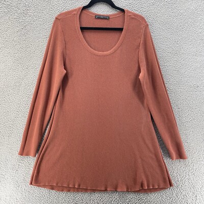 Peruvian Connection Sweater Dress Women Extra Large Brick Brown Pima Cotton Knit