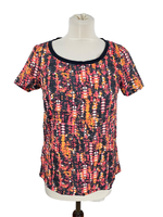 Bluse Top Shirt T-Shirt Damen Kurzarm Gr. 34 Xs Mehrfarbig Bunt Sommer