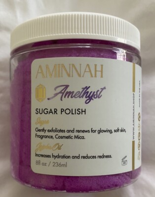 Aminnah Skincare Amethyst Exfoliating Sugar Polish 8 fl oz / 236ml Made In USA