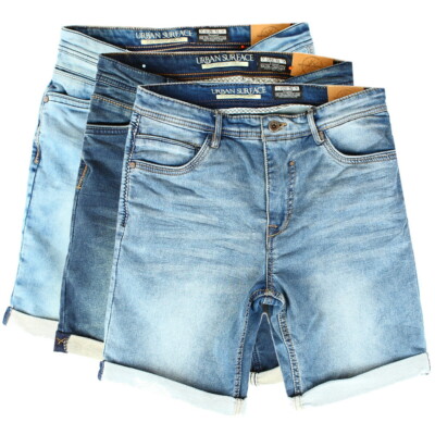 Urban Surface Herren Jeans Shorts kurze Hose Bermuda Jogger Sweat Denim