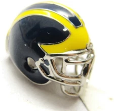 U of M University of Michigan Wolverine Football Helmet Bead Charm Blue & Yellow