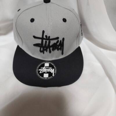 check description chose color STUSSY Snapback Cap Hat black Gray