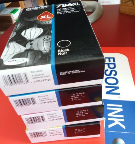 05.2020/10.2021 4PK Epson GENUINE 786XL Black CMY Inks (with BOX) WF-4640, 5620 - Picture 2 of 3
