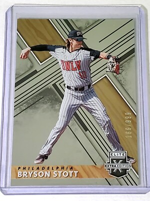 Bryson Stott 2019 Panini Elite Extra Edition 186/999 #14 Philadelphia Phillies