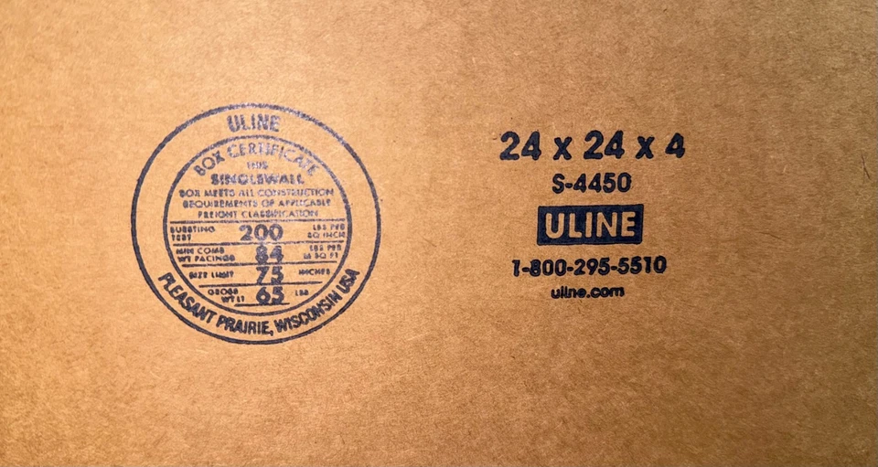 24" x 24" x 4" CARDBOARD BOX - 200 lb - SINGLE BOX - Image 2 of 4