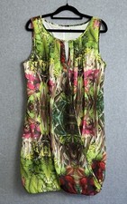 VAN-DOS Balloon Dress Floral Tropical 6 Knee Length Sleeveless Dragonfly Lined