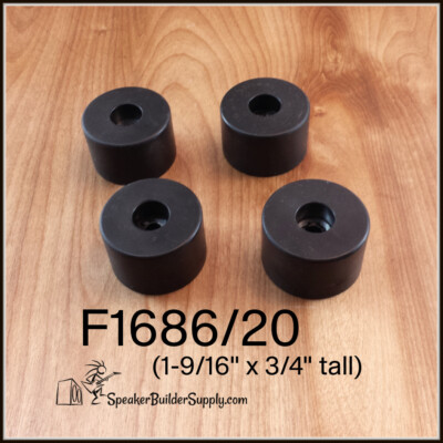 Penn F1686/20 4pc large rubber speaker cabinet feet with screws
