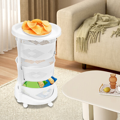 3 Tier Rotating Kitchen Storage Shelf Freestanding Storage Rack Basket Organizer