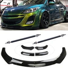 For Mazda 3 Mazdaspeed3 Car Front Bumper Lip Spoiler With Strut Rods