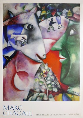 RARE Marc Chagall, I and the Village, Exhibition Poster for Moma, New York, 1972