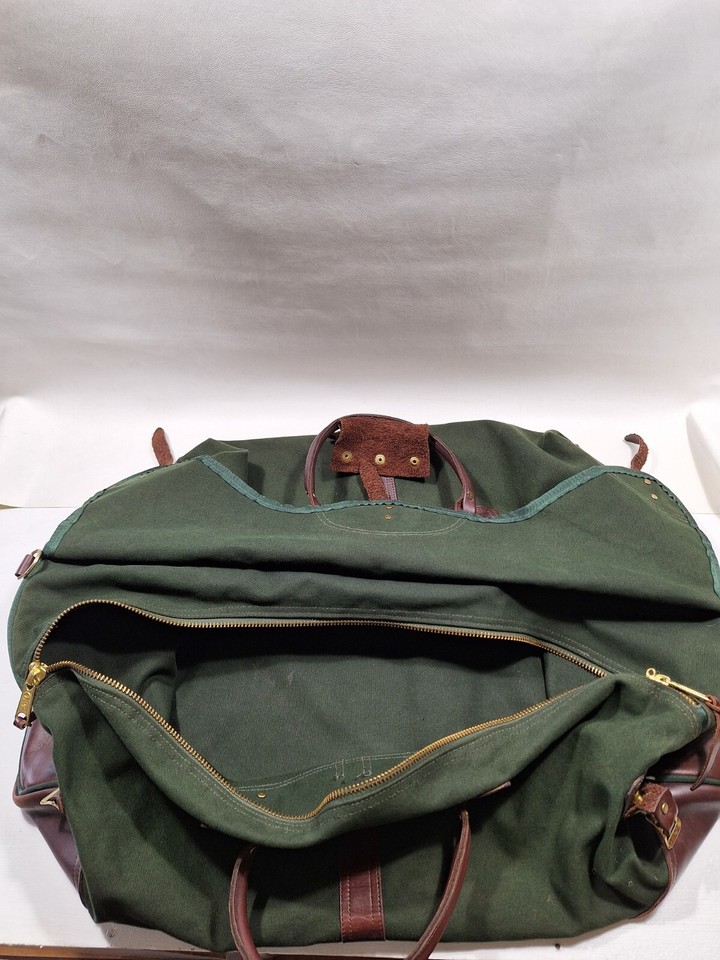 Vintage Orvis Battenkill Large 28” Canvas Leather Duffle Bag Made In