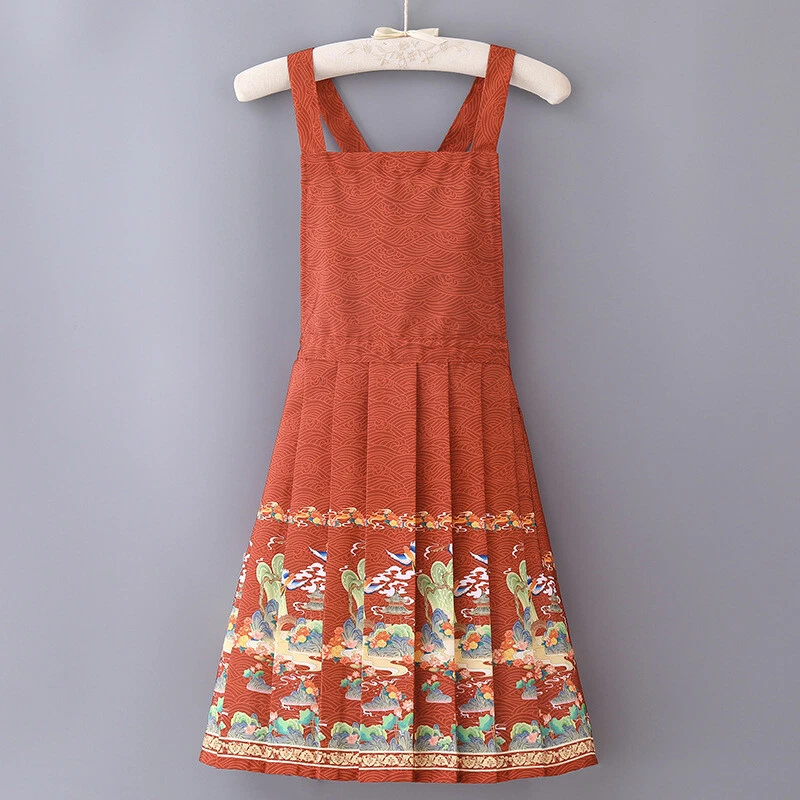 Delantal falda cara caballo Hanfu tradicional chino vintage para mujer hogar cocina Foto 3 de 4
