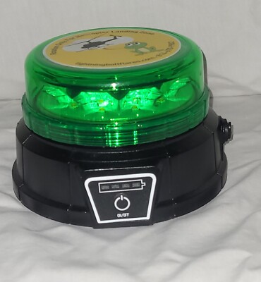 Green LED Rechargeable Magnetic Warning Light, (3) 360 Degree Flash Patterns