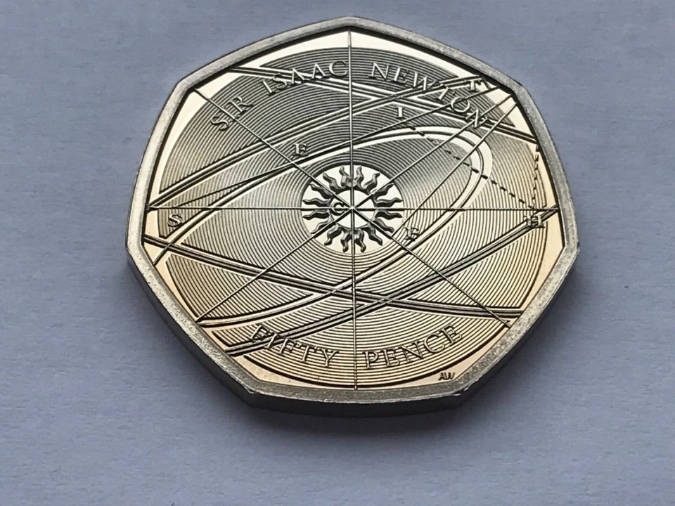 2017 PROOF SIR ISAAC NEWTON 50P FIFTY 50 PENCE COIN RARE EXTRA DOT BEFORE DATE - Image 4 of 4