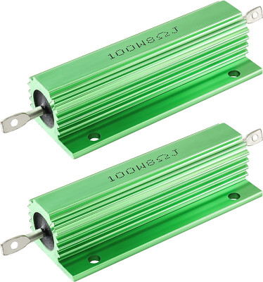 2Pcs 100W 8 Ohm Wirewound Resistors, Aluminum Housed Load Resistor Screw Tap Cha