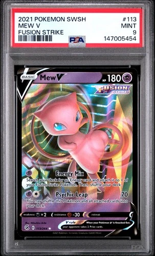 2021 POKEMON SWORD & SHIELD FUSION STRIKE #113 MEW V PSA 9
