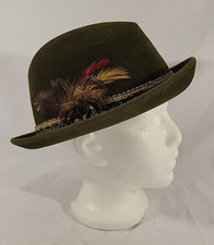 Vintage Templeform By Stylepark Green Fur Felt Homburg Fedora Hat