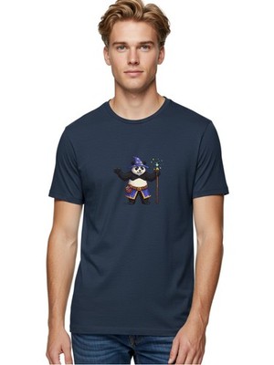 Panda-Wizard-2 Mens Graphic Tee, 100% Cotton, Casual Summer Wear
