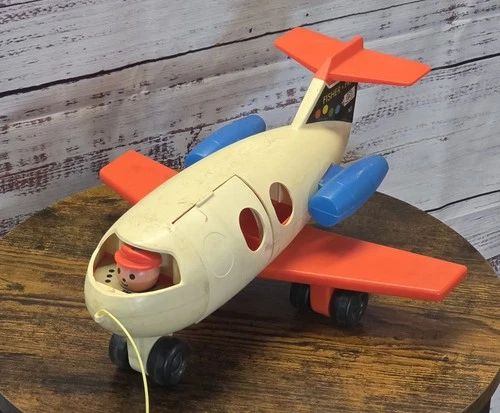 Vintage Fisher Price Little People FUN JET AIRPLANE 1970 Read Description