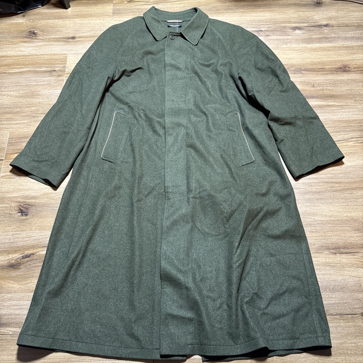 Schneiders Salzburg Mens USA 42 100% Wool Green Trench Coat