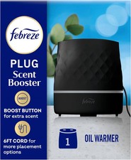 Febreze Plug Scent Booster in Black, Continuous Scent Device Oil Diffuser, Compa
