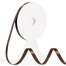 120 Yards Brown Ribbon 3/8 Inch, Brown Satin Ribbon for Gift Wrapping, Crafts...