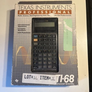 Texas Instruments TI-68 Calculatrice scientifique avancée 1988 ITALY NEW NOS