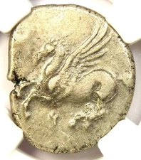 Corinthia Corinth AR Stater Pegasus Athena Coin 300 BC - NGC Choice XF (EF)