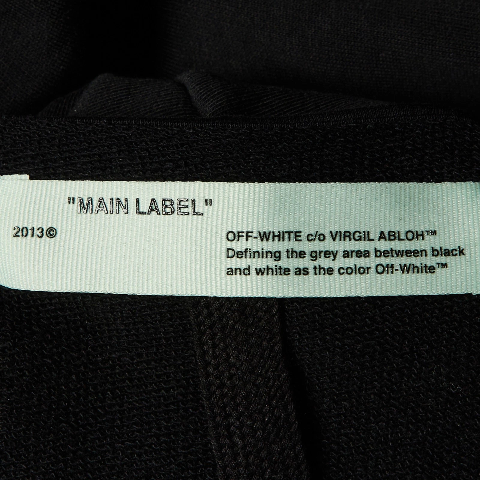 Felpa con cappuccio zip Off White nera jersey cotone non incrociata stampa L