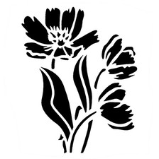 Really Great Stencils, Wild Daisies, 5x5", Flowers, Daisy Blooms, Buds, Petals